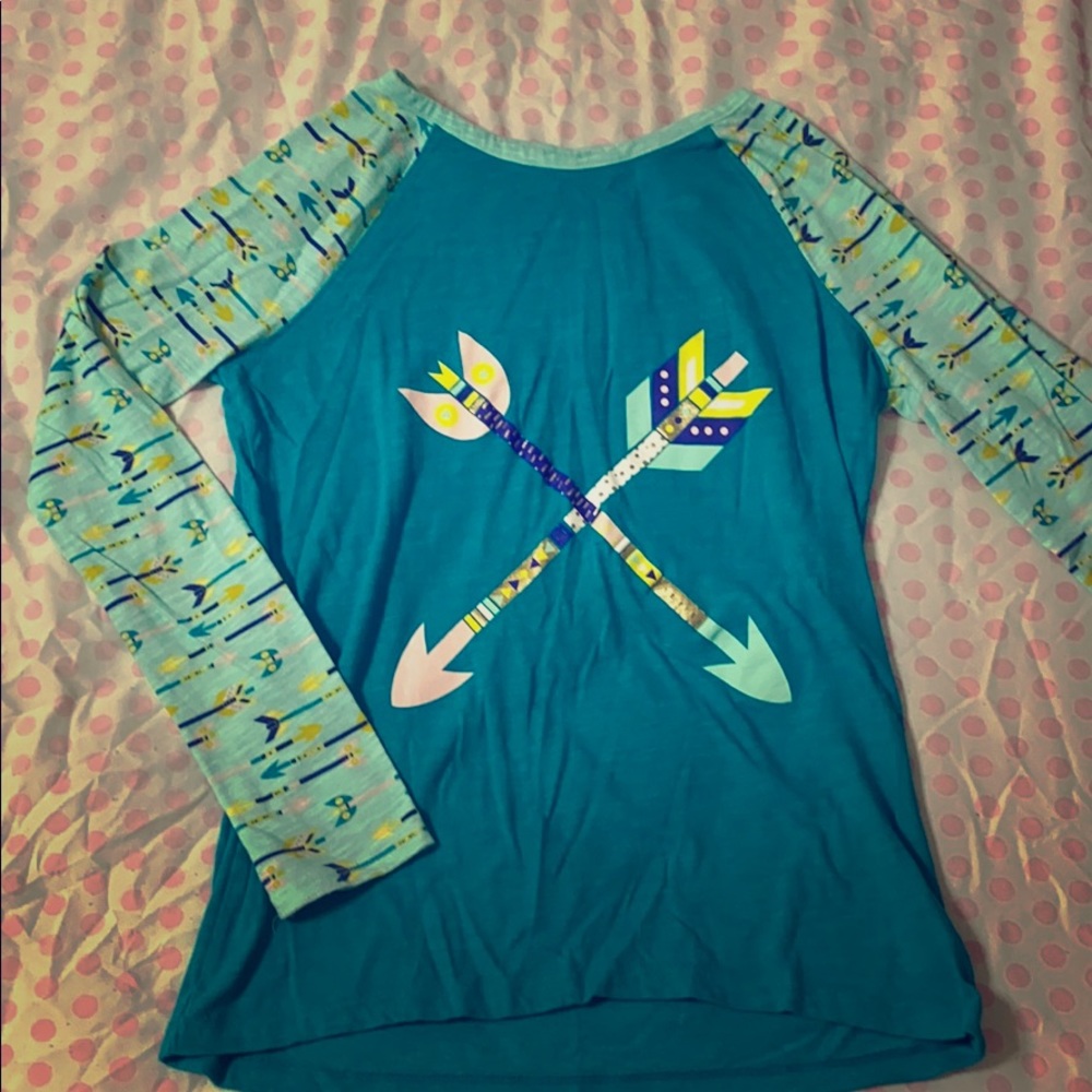 Cat & Jack Teal Arrows Long-sleeve Shirt
